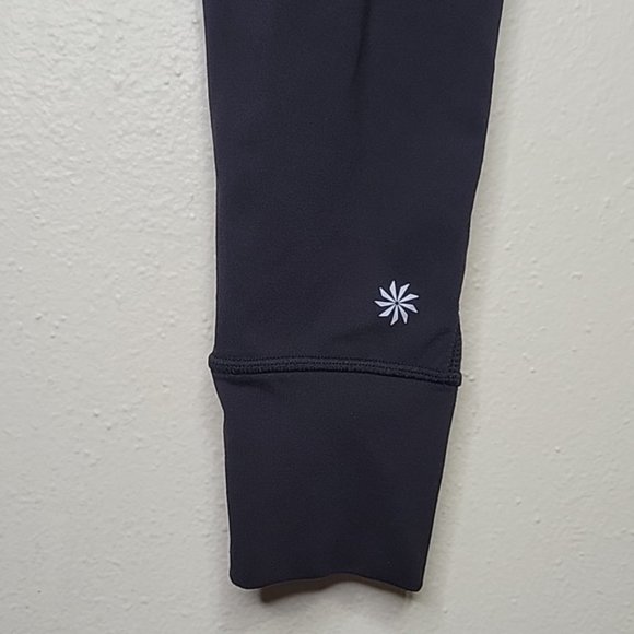 Athleta Relay Tights Leggings Black With Reflective Floral Detail, Size S - Picture 9 of 11